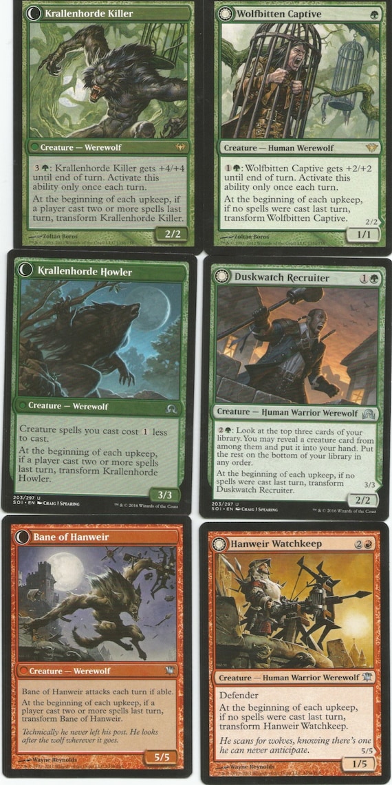 60 Card Deck - WEREWOLVES - Ready to Play - Rares - Magic Mtg-red Green -  MYTHICS - Etsy