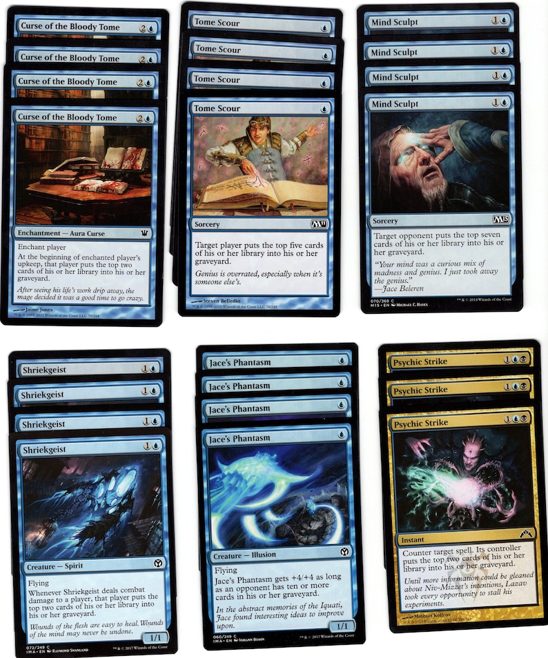 Black Blue Mill Deck Pauper Legal MTG Magic the Gathering Etsy