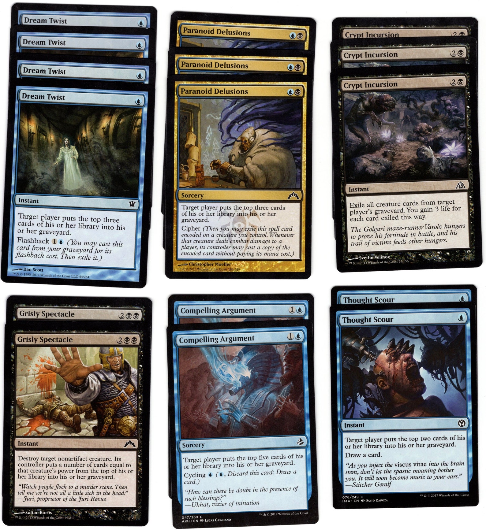 Black Blue Mill Deck Pauper Legal MTG Magic the Gathering Ready to Play