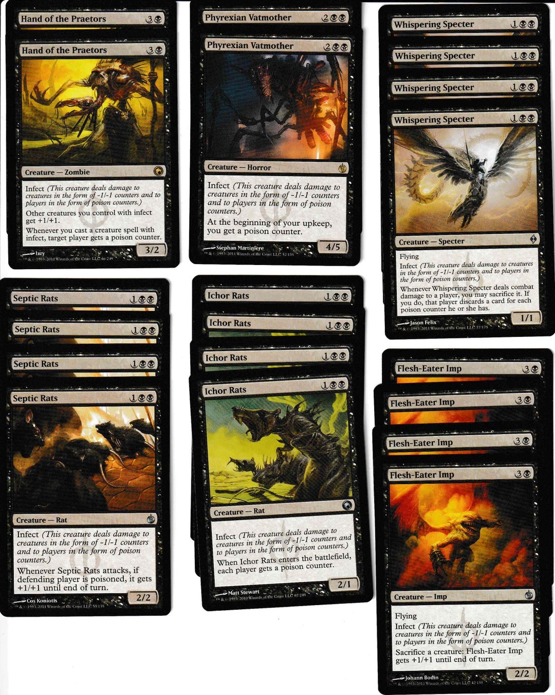 MTG Infect Deck Mono Black Very Fun Poison 60 Card Ready to Play Rares