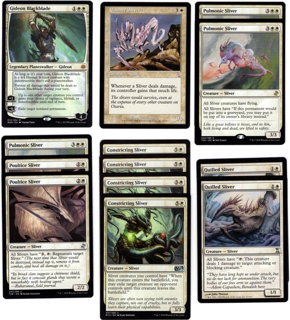 Mono-white Slivers-60 Card Magic the Gathering  Deck-rares-mythics-gideon-ready to Play MTG 