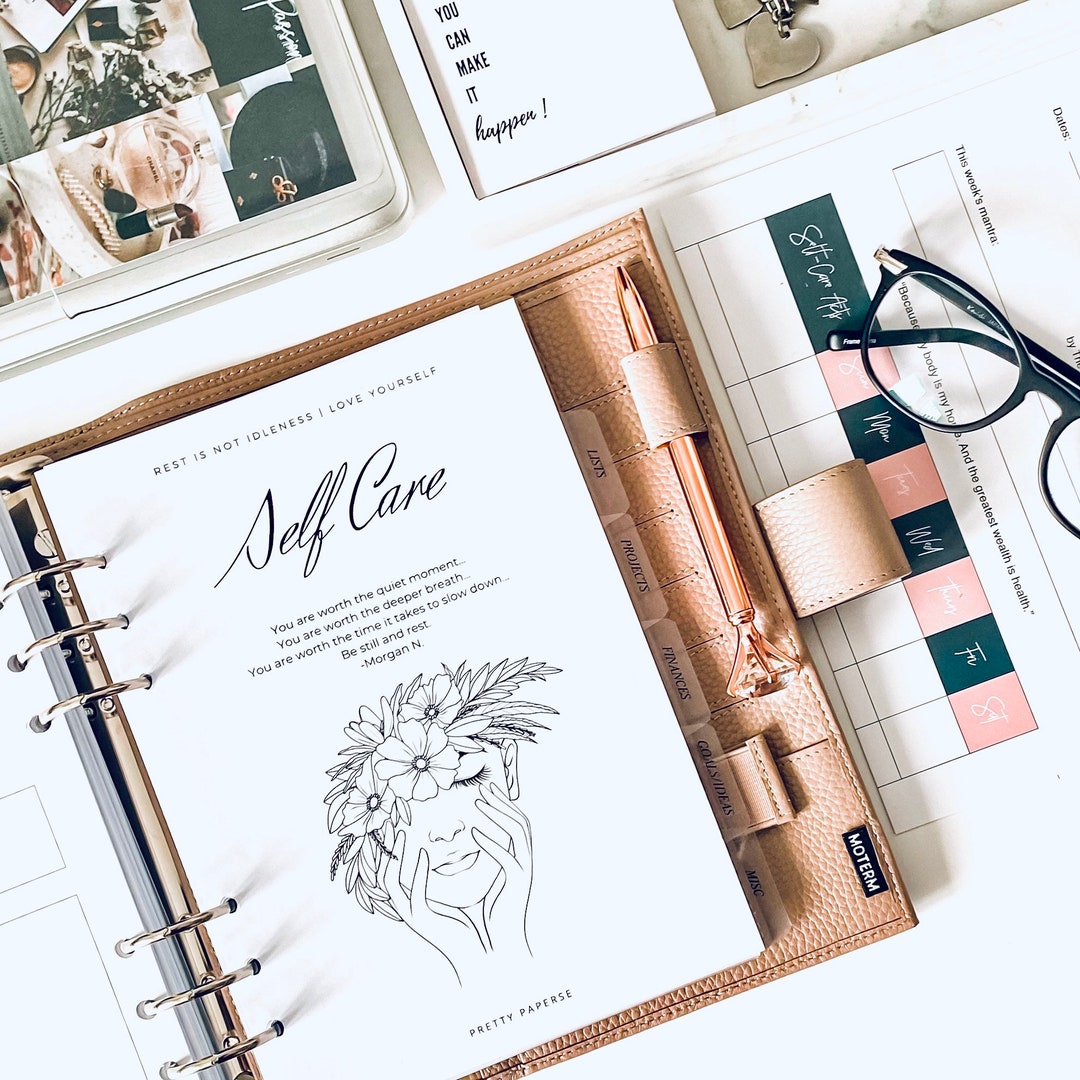 Pocket Size Self Care Planner Cover Page Printable Cover Page Dashboard Covers Pocket Planner