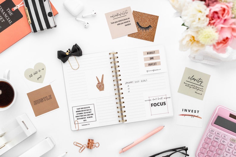 Monthly Planner Aesthetic Agenda Accessories Planner Cards Etsy