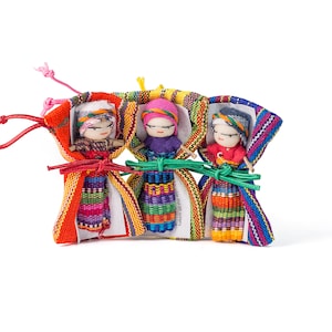 Fairtrade Guatemalan Large Worry People Doll in Bag - Handmade gift
