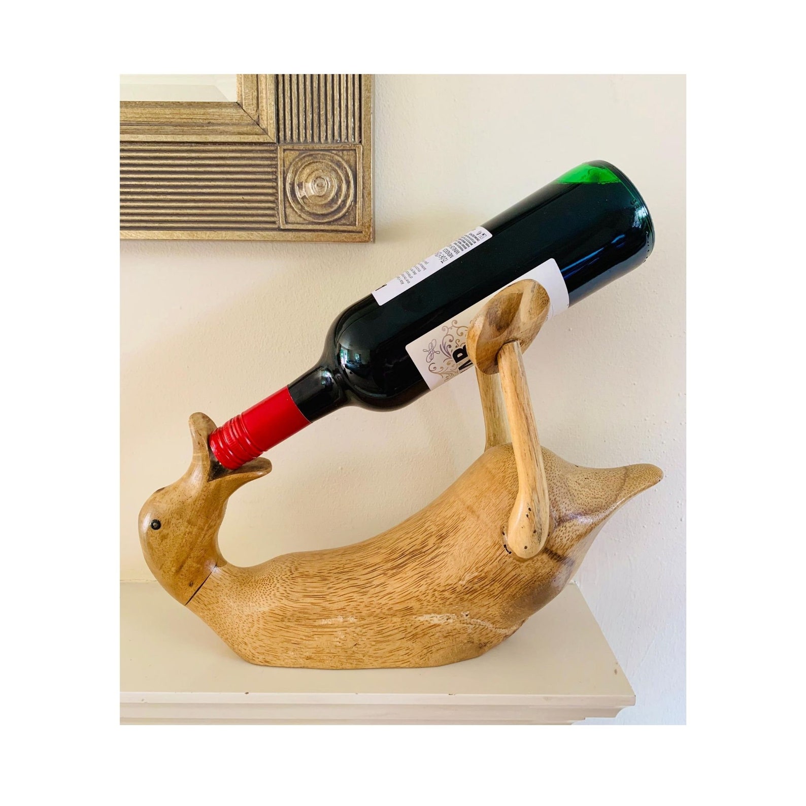 Drinking Duck Bottle Holder Wine or Gin Bottle Stand Hand Etsy UK