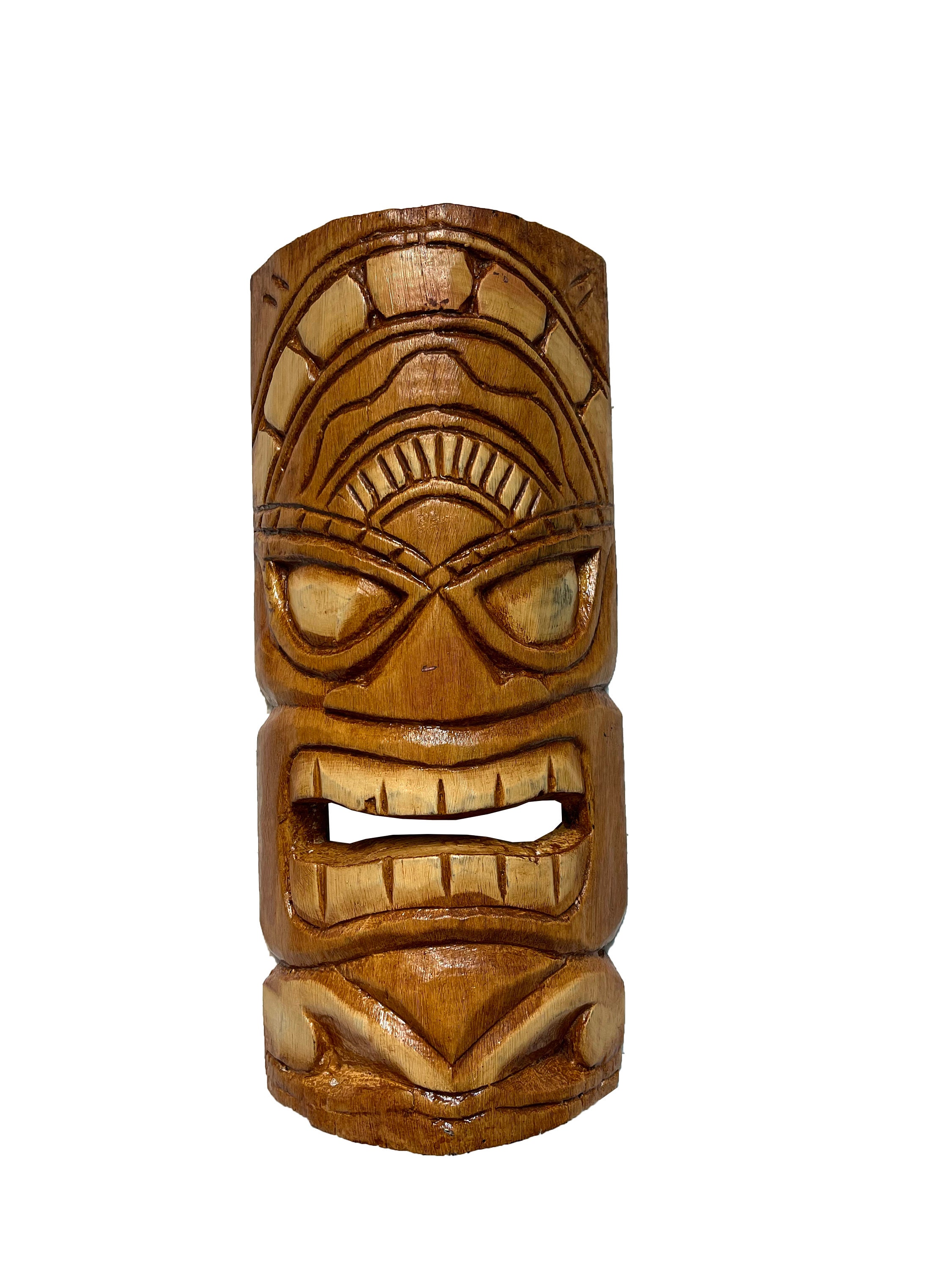 Tiki Mask Wall Hanging Natural Hand Carved Albesia Wood - Etsy UK