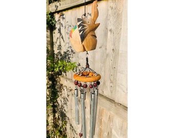 Elephant Wind Chime - Bamboo & Aluminium - Handmade Hanging Accessory - 50 cm