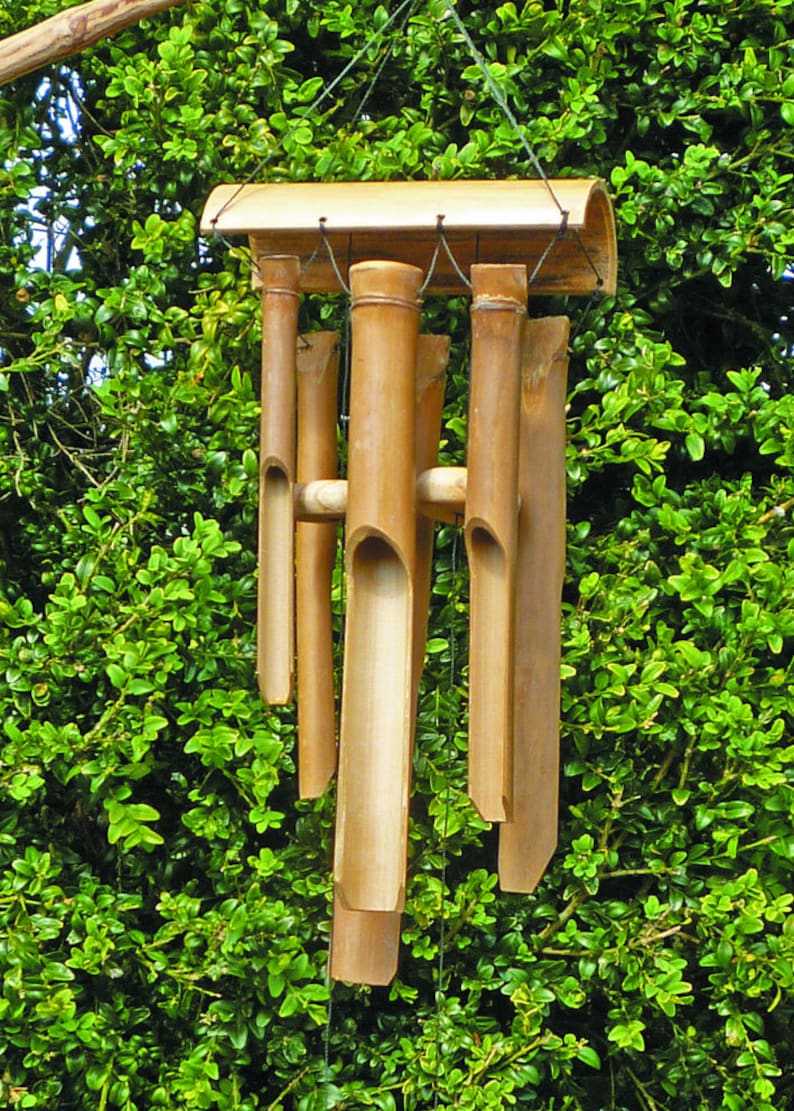 Bamboo Wind Chime Pan Pipe Style Coconut Hanging Garden