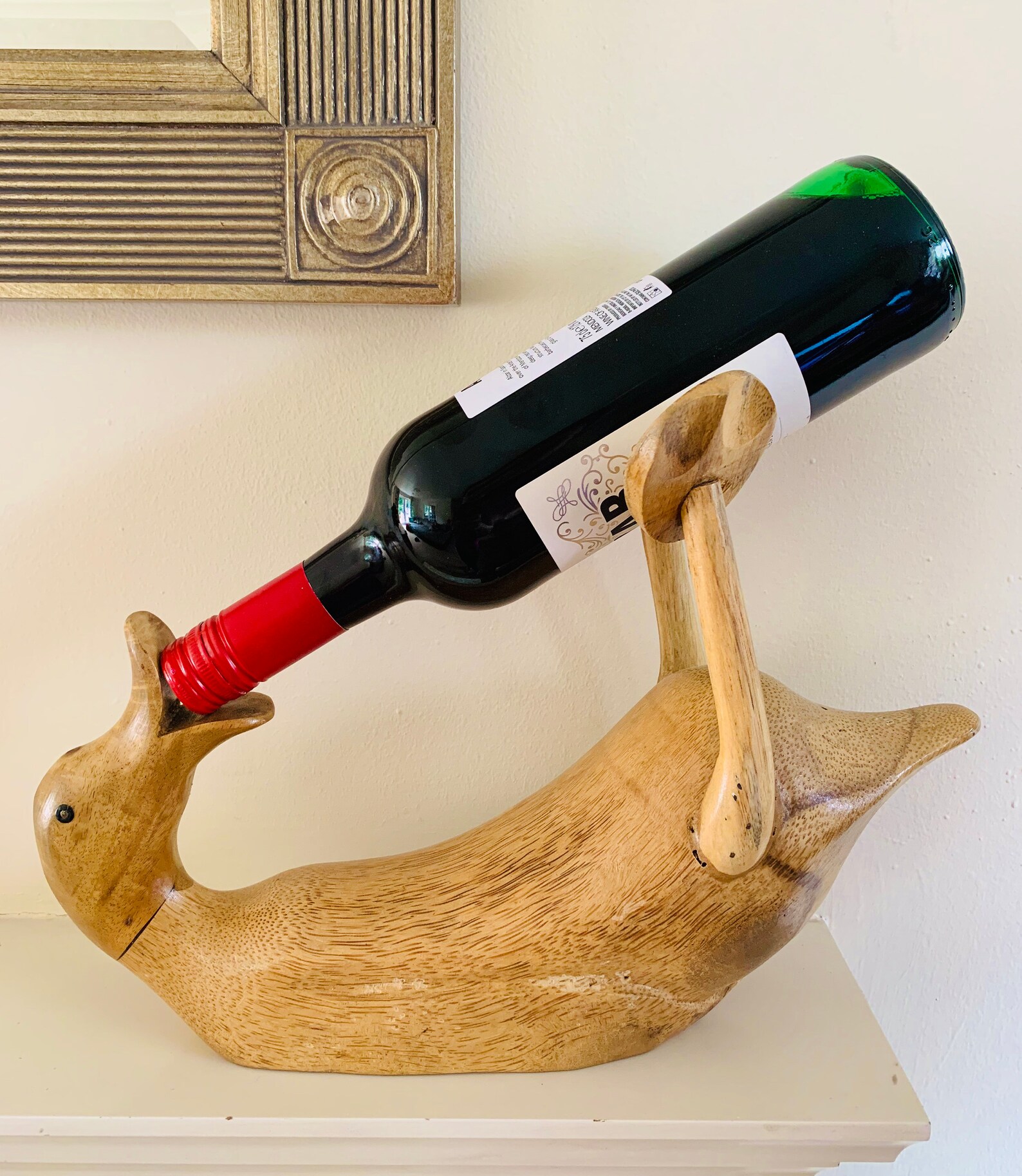 Drinking Duck Bottle Holder Wine or Gin Bottle Stand Hand Etsy