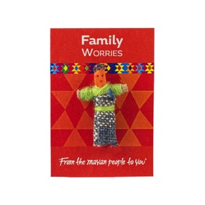 Fairtrade Guatemalan Personalised Worry Dolls - Family Worries - Handmade gift, someone special, anxiety