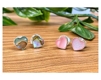 Sterling Silver 925 Heart Stud Earrings from Thailand, Handmade, Minimalist Silver Studs, Gift for Her