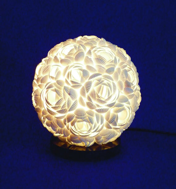 Lamp White Shell Rose Desk Table Light Home Bedroom Decor Fair | Etsy