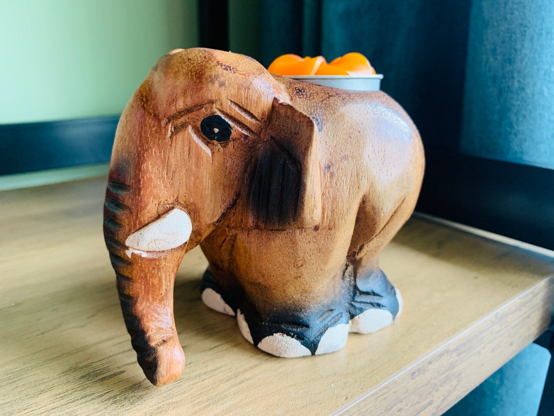 Wooden Elephant Tea Light Holder - Handmade Decorative Candle Holder - Etsy