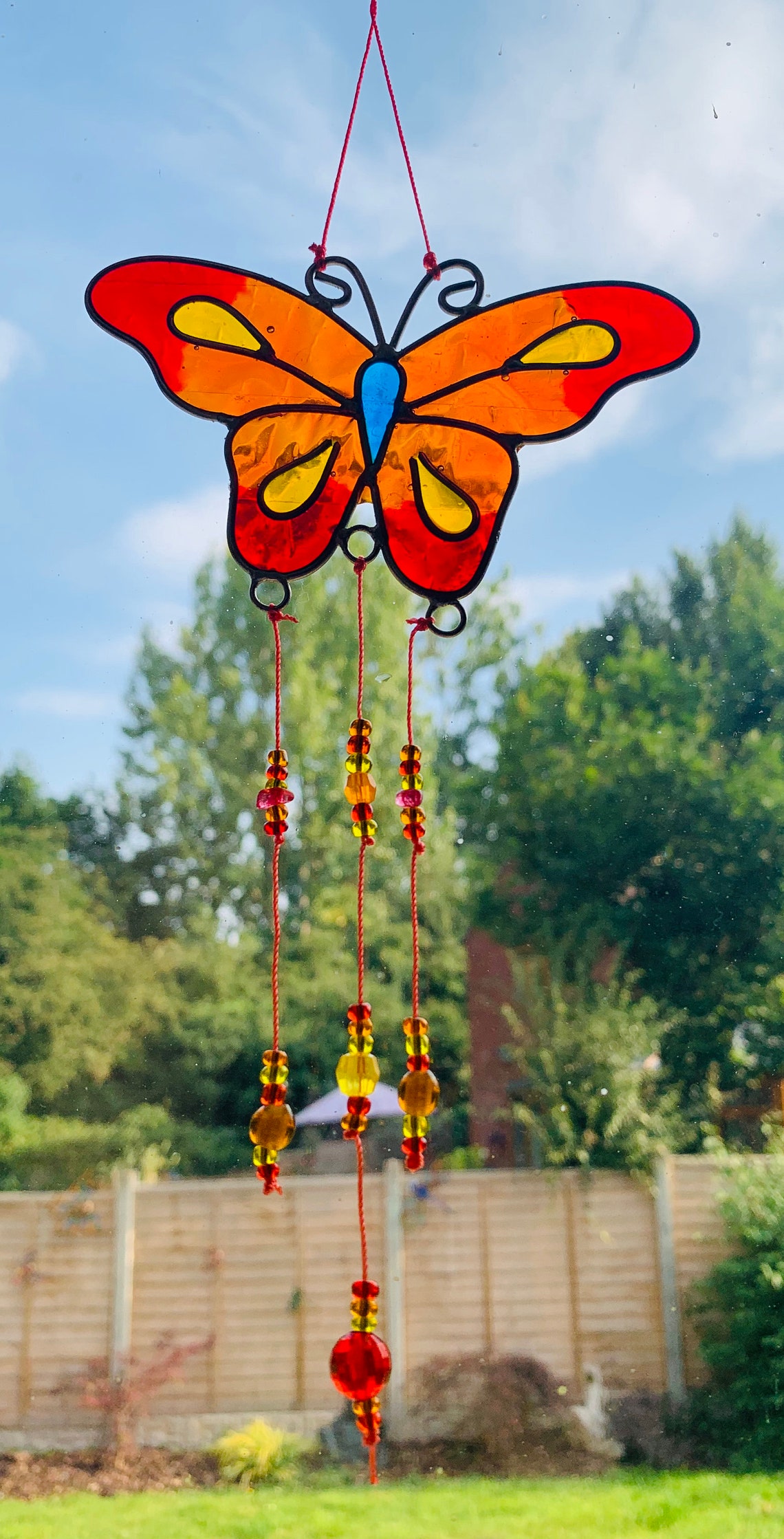 Butterfly Suncatchers Mobile Window Decor Windchime Garden Etsy UK