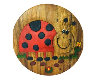 Stool For Child Wooden Ladybird 