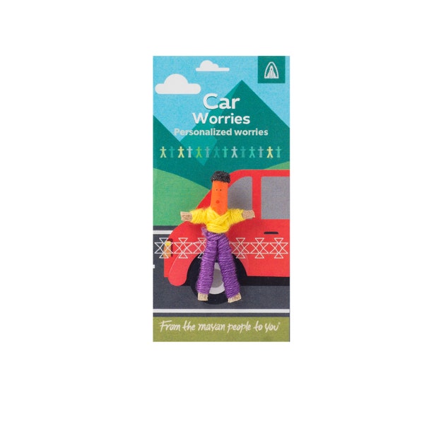 Fairtrade Guatemalan Personalised Worry Dolls - Car Worries - Handmade gift, someone special, anxiety