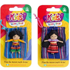 Worry Doll People in Bag Fairtrade Guatemalan Handmade Gift Kids Children&#39;s Worry Free Anxiety