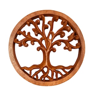Tree of Life Wood Carving Plaque
