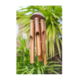 Bamboo Wind Chime Natural Bamboo & Coconut Shell Fair Trade Various Sizes image 3