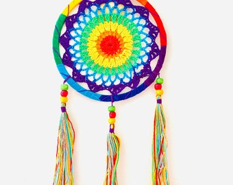 9CM WHITE DREAM CATCHER WITH POM-POMS 9CM WHITE DREAM CATCHER WITH POM-POMS