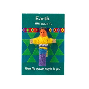 Fairtrade Guatemalan Personalised Worry Dolls - Earth Worries - Handmade gift, someone special, anxiety