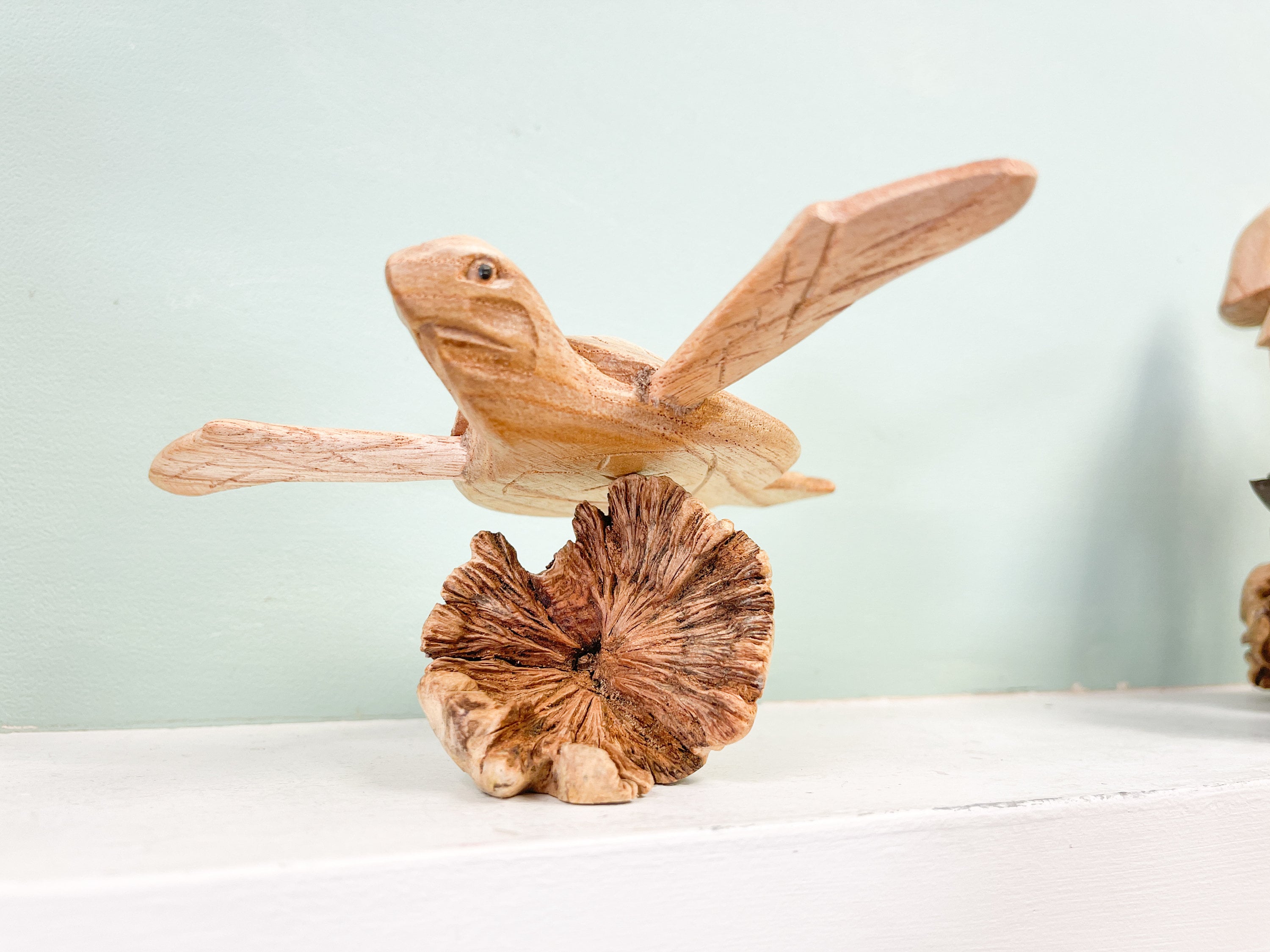 Déco Murale Gecko Motif Tortue Pas Cher Bois Sculpté Main 30cm - 3441