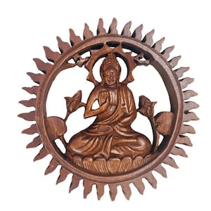 Buddha Wood Carving Plaque