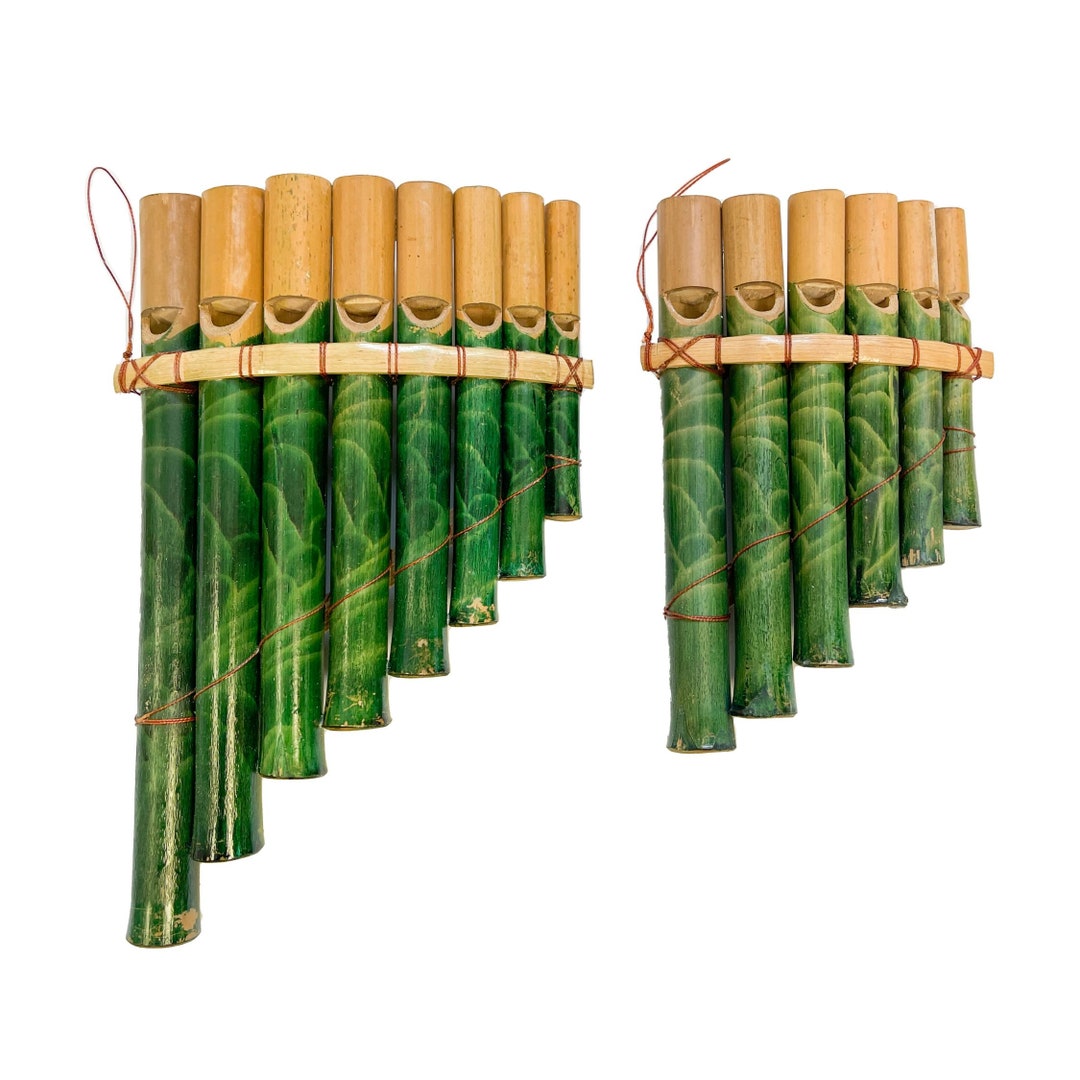 Pikullo Flöte, Bambus. unbemalt ca. 25 cm Lang, Flöten, Flöten aus Bambus  & Holz, Musikinstrumente