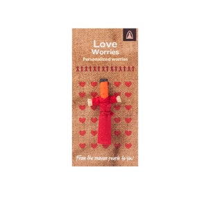 Personalised Worry Dolls - Love Worries -Fairtrade Guatemalan Handmade gift, someone special,