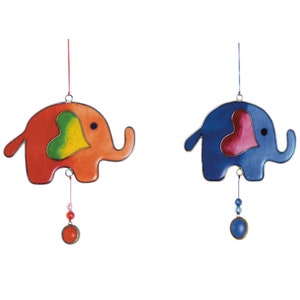 Elephant Suncatcher Sun Catcher Window Decor Patio Kids Bedroom Decoration Good Luck Charm Blue Or Orange