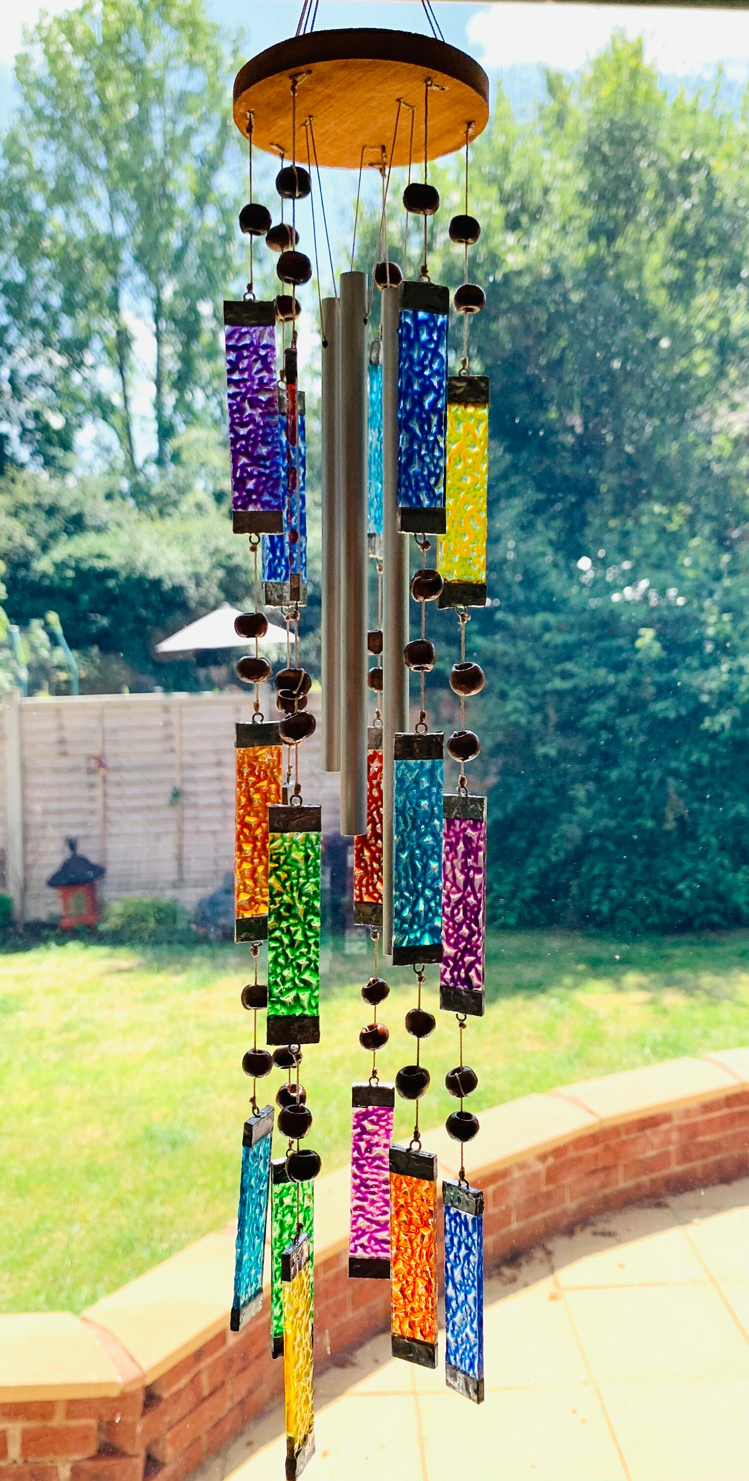 Rainbow Glass Wind Chime Suncatcher Multicolours with Etsy
