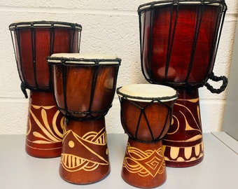 Djembe Drums Various Sizes Instrument Hand Made Fair Trade Hand Carved