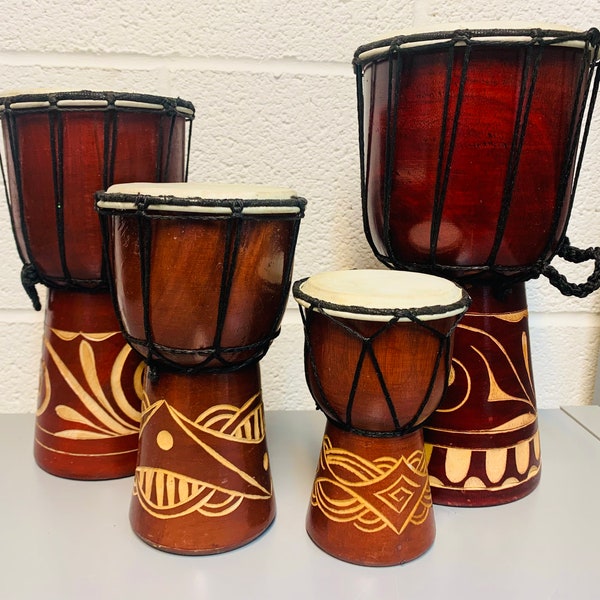 Djembe Drums Various Sizes Instrument Hand Made Fair Trade Hand Carved