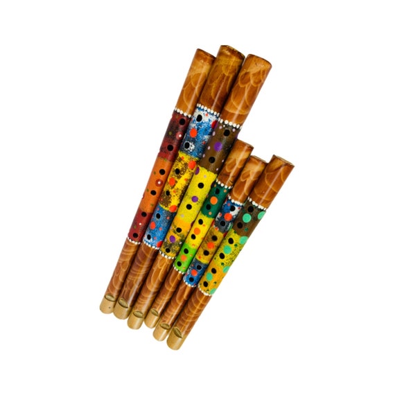 Buy Painted Wooden Flute Recorder Whistle Musical Instrument