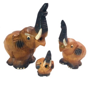 Elephant Whistle with Trunk Up - Brown Wood Handmade Kids Musical Instrument - 12 cm