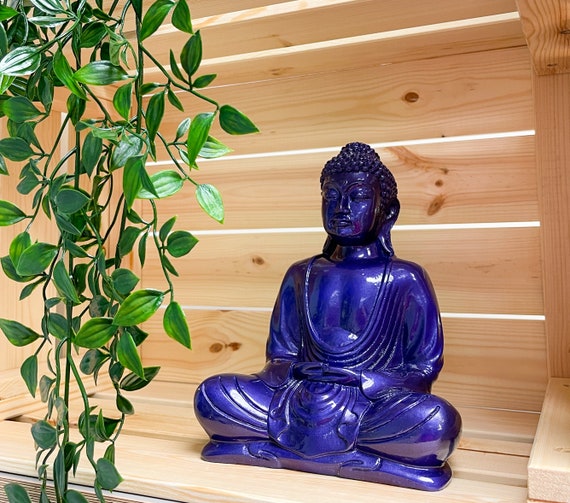 Adorno de estatua de Buda púrpura, adornos decorativos de resina hechos a  mano para meditación en el hogar, budismo, decoración budista para el hogar  -  México