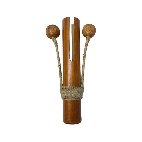 Natural Castanet Knocker Clacker TikTok Bamboo Musical Instrument Percussion Wooden Hand Carved Fair Trade Noise Maker