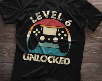 Level 6 Completed 6th Birthday Gifts Present ideas T-Shirt For 6 Year Old Boys