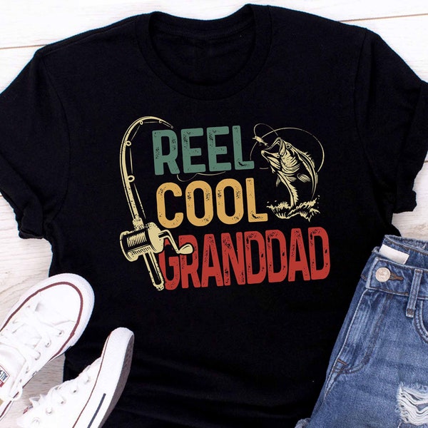 Reel Cool Granddad Shirt. Granddad Gift Grandad T-Shirt. Fathers Day Gift for Granddad. Gift for Men Gift for Him Fishing Gift for men.
