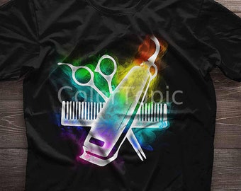 Hairstylist Hair Stylist Hairdresser Shirt. Hairstylist Gift. Flame Rainbow. Gift For Her, Gift For Him, Gift For Women, Gift For Men