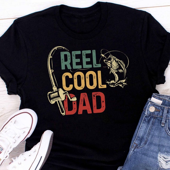 Fishing Gift for Dad, Fishing Dad Shirt, Reel Cool Dad, Fishing American  Flag Mens Short-sleeve Unisex T-shirt Gift for Men Gift for Him 