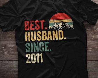 Best Husband Since 2011 Shirt. 13th Anniversary Gift For Husband. 13 Year Wedding Anniversary Gift For Men Idea. Valentines Day Gift For Him