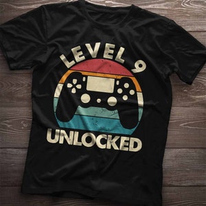 9th Birthday Shirt, Level 9 Unlocked Shirt, Hoodie, Video Game Shirt ...