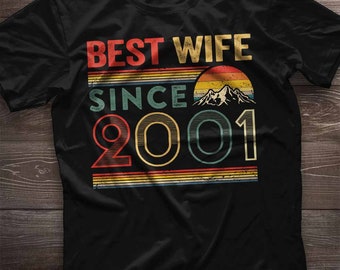 23 Jahre Jubiläum Shirt 23 Jahre Jubiläum Geschenk für Frau seit 2001. 23 Jahre Hochzeitstag Geschenk für Frauen Idee. Valentinstag Geschenk für Sie