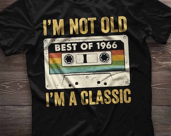 chemise vintage 58e anniversaire, cadeau 58e anniversaire, t-shirt d'anniversaire de 1966 génial depuis 1966, bien vieilli, pièces d'origine classique édition limitée