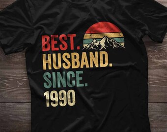 Best Husband Since 1990 Shirt. 34th Anniversary Gift For Husband. 34 Year Wedding Anniversary Gift For Men Idea. Valentines Day Gift For Him