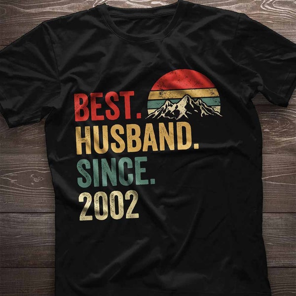 Best Husband Since 2002 Shirt. 22nd Anniversary Gift For Husband. 22 Year Wedding Anniversary Gift For Men Idea. Valentines Day Gift For Him