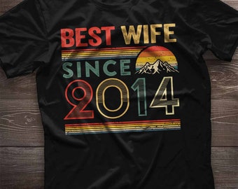 10th Anniversary Shirt 10th Anniversary Gift for Wife since 2014. 10 Year Wedding Anniversary Gift for Women Idea. Valentine Gift for Her