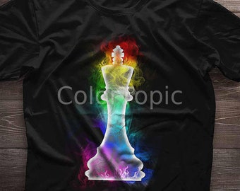 Chess Shirt. Chess Gift. Flame Rainbow Chess Shirt. Gift For Her, Gift For Him, Gift For Women, Gift For Men