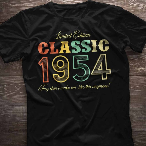 70th birthday shirt. Classic Since 1954. 70th birthday gift. 70 year old T-Shirt Gift For Women and Men. Vintage Retro Limited Edition